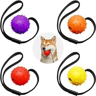 4 Pieces Dog Ball on a Rope Training and Exercise Toy for Small Medium Large Canine