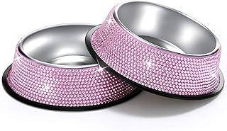 SAVORI Bling Dog Bowls Pink, 640ML Handmade