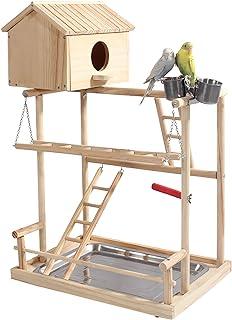 ROCKEVER Parrot Play Stand Cockatiel Gym with Nesting Box and Cups