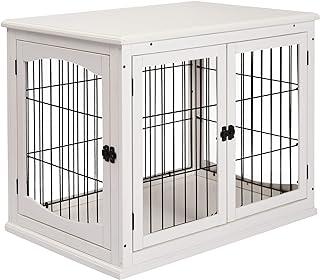 PawHut Dog Crate Furniture with Two Opening Sides, Lockable Door