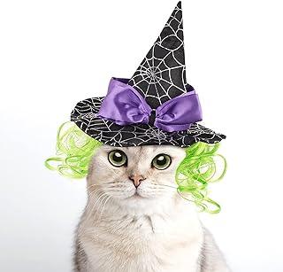 Cat Halloween Costume Puppy Witch Hat Wig Dog Cosplay