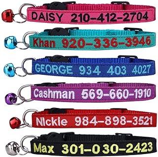 Custom Embroidered Nylon Cat ID Collars with Bell