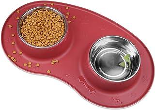 VIVAGLORY Dog Bowls with Wider Non Skid Spill Proof Silicone Mat and 100oz Stainless Steel