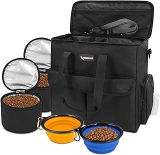 Henkelion Dog Travel Bag with Collapsible Water Bowl and Food Container