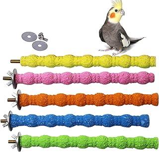 kathson Bird Perches for Cage, Parrot Stand Toy Natural Wood Stick Paw Grinding