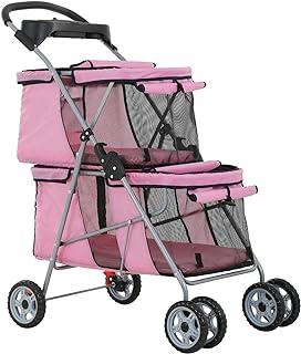 Lightweight Folding Crate Stroller with Soft Pad (Pink)