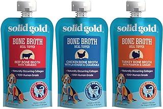 Solid Gold Human Grade Bone Broth Dog Food Meal Toppers 3 Flavor Sampler Bundle
