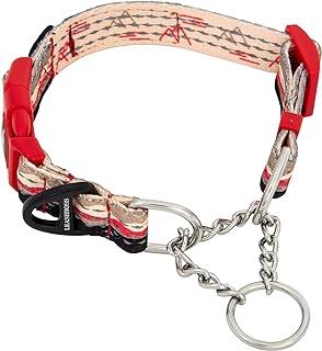 Patterned Reflective Dog Collar, Stainless Steel Chain