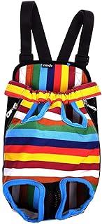 Colorful Strip Pattern Pet Dog Legs Out Front Carrier Bag