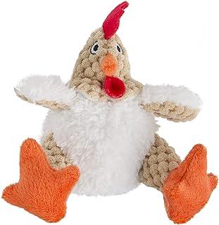 GoDog Checkers Just for Me Fat Rooster Squeaky Plush Dog Toy