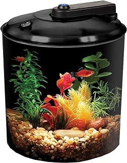 Koller Products BettaView 1.5-Gallon Aquarium, Cylindrical Shape with 7 Colors LED Lighting