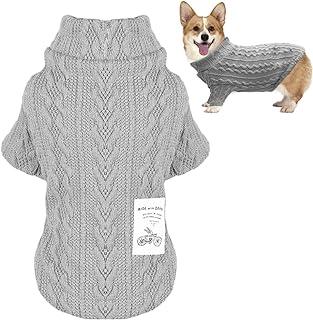 WXJ13 Small Dog Sweater, Classic Cable Knit Coat Warm Pet Winter Clothes