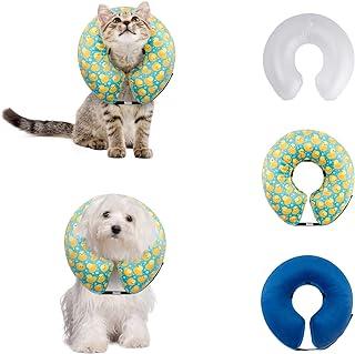 Inflatable Dog Cone with Ducks and 2-Pack Soft Pet Recovery Collar Cover