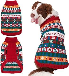 Mihachi Christmas Dog Sweater – Colorful Snowflake Patterns Soft Knit Keep Warm
