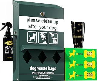 Dog Waste Station Bag Dispenser with Hand Sanitizer Bottle
