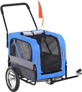 Aosom Elite-Jr Dog Bike Trailer 2-in-1 Pet Stroller Cart