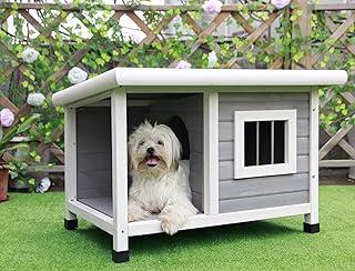 Petsfit Outdoor Wooden Dog House, Light Grey