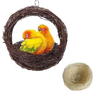 Rattan Bird Cage Hammock Swing Toy for Parrot