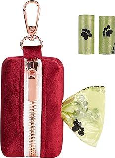 ARING Pet Waste Pouch Dispenser, Soft Velvet Doggy Poop Bag Holders Attach to Any Leashes