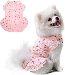 Soft and Breathable Dog Party Dress with Strawberry