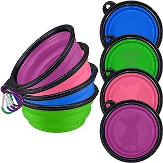 LAVAED 4 Pack Collapsible Dog Bowl Portable Foldable Travel Puppies