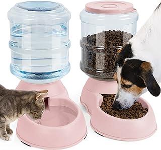 Automatic Dog Cat Feeder and Water Dispenser Set for Small Medium Pets