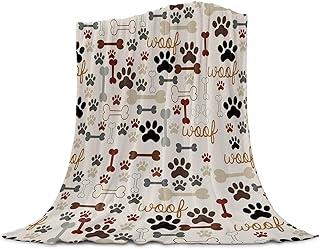 Heart Pain Soft Flannel Blanket Dog Paws and Bon – 50×80 inch