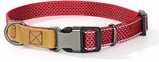 Mile High Life Reflective Nylon Dog Collar with Genuine Leather Tip