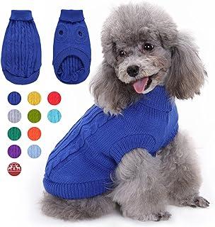 Cute Dog Sweater Turtleneck Knitted Pet Shirt (Blue,M)
