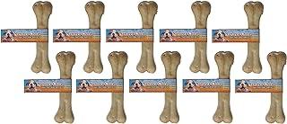 Dlv4706 10-Pack Natures Choice Natural Pressed RAWHIDE BONES FOR DOGS, 6-1/2-Inch