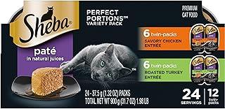 SHEBA Wet Cat Food Variety Pack, Savory Chicken and Roasted Turkey