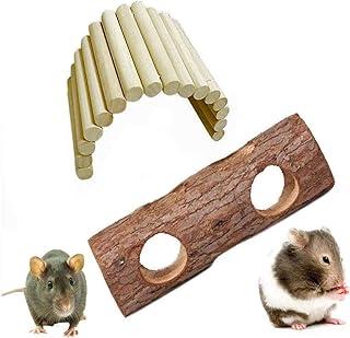 kathson Wooden Ladder Hamster Chew Bridge Toy