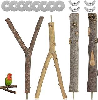 YG_Oline 4 Sets 8″ Natural Wood Perches for Bird Cages