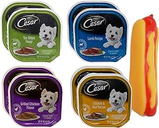 Cesar Classic Dog Food 4 Flavor 8 Can with Toy Bundle