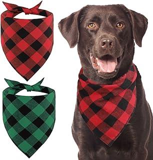 Kytely Plaid Christmas Dog Bandanas Holiday Pet & Birthday Gift Accessories