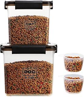 Lockcoo 2-Pack Airtight Pet Dog Food Storage Container with Measuring Cup
