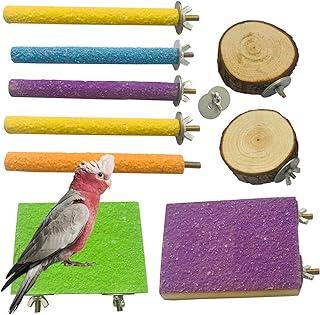 ZyYRT Parrot Perch Stand9PCS Wooden Bird Paw Grinding Stick