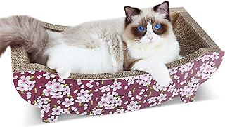 Cat Scratching Post Lounge Bed – Durable Recycle Board Pads Prevent Furniture Damage