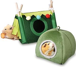 Guinea Pig Hideout 2 Pack Tunnel House Bed for Bunny Hamsters Chinchilla Hedgehog Small Animal Accessories