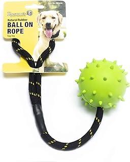 Natural Rubber Ball on Rope Tug Toy for Dogs