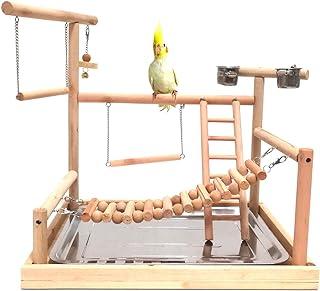 Mrli Pet Large Parrots Playstand Wood Perch Gym Stand