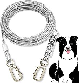 Dog Tie Out Cable – Durable Spring for Outdoor, Yard and Camping