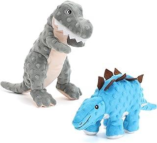 Stuffed Dinosaur Dog Toy with Crinkle Paper