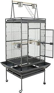 Nova Microdermabrasion 68-Inch Large Bird Cage with Rolling Stand Wrought Iron Standing Play Top Parrot