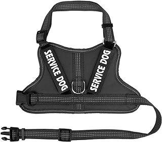 No-Pull Reflective Service Dog Harness with 2 Removable Patches