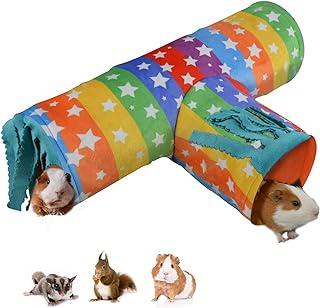 HOMEYA Guinea Pig Hideout,Collapsible 3 Way Hamster Play Tube