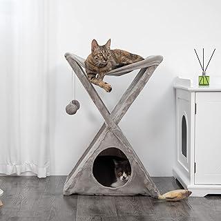 COZIWOW Foldable Cat Tree with Hammock Condo Scratching Post Pad