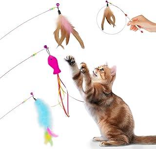 KABB Cat Feather Toy Kitten Chaser Teaser Wand
