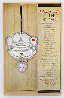 Metal Casted Paw Print Design Ornament with Photo Charm