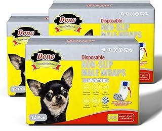 Dono Disposable Male Dog Diapers, Non-Slip male dog wraps for Puppy Doggy